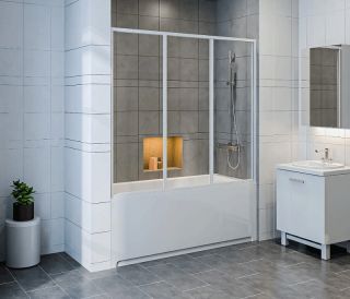 Шторка на ванну Bas Бриз, Верона, Ибица 1500 3 ств. стекло прозрачное